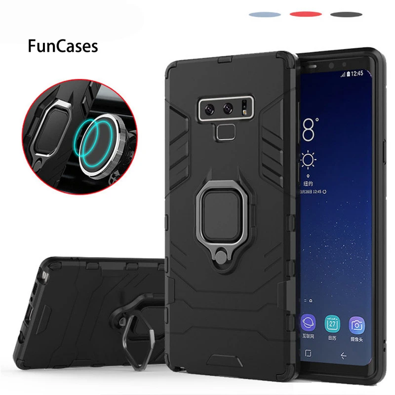 

Shockproof Not 9 Case For Samsung Galaxy Note 9 Case Armor Ring Magnetic Car Phone Holder Mount Stand Hard Cover Funda Not9 Case