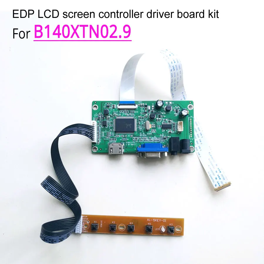 For B140XTN02 9 14 60Hz notebook LCD screen 30 pin EDP 1366 768 WLED HDMI VGA
