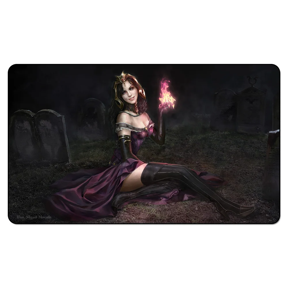 

(Liliana On Brench Dark Playmat),Magical Card Board The Games Proxy Play Mat, MGT Custom Design Playmat with Free Gift Bag