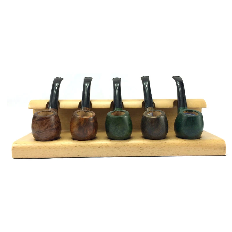 Solid Wood 5pcs Smoking Pipe Rack Stand Smoking Pipe Holder Smoking