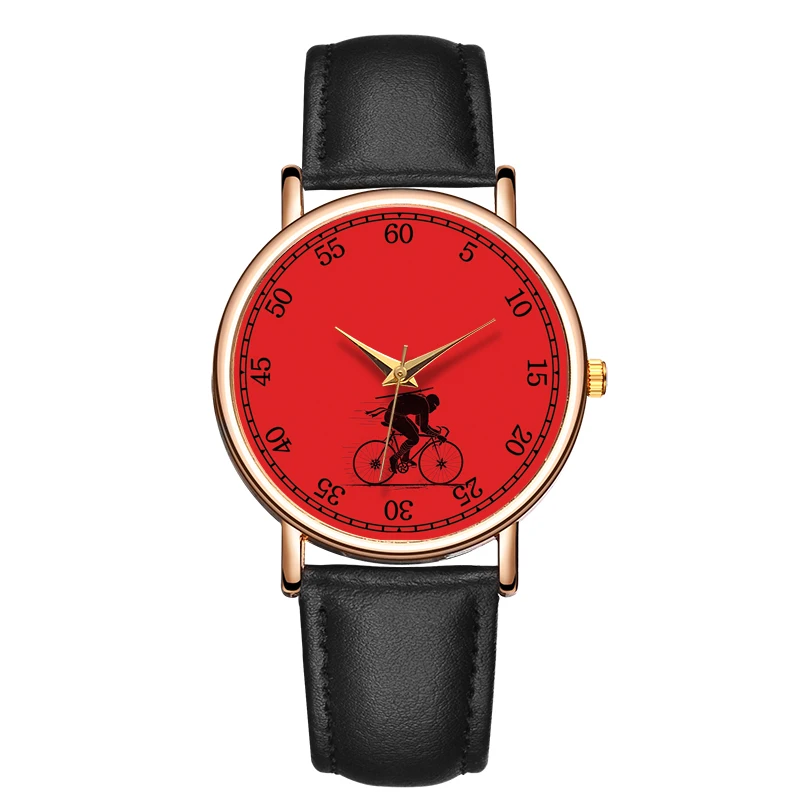 B 9118 New Arrival Red Color Face Leather Wrist Watch Best Valentine's
