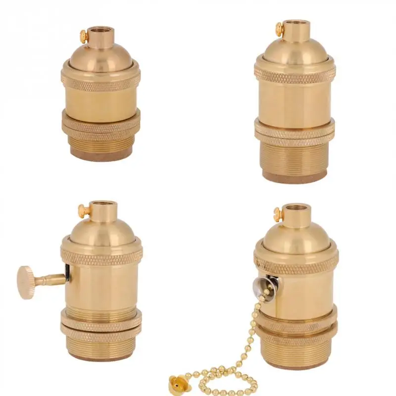 

E27 Vintage Edison Lamp Base Holder Retro Lamp Bulbs Socket Holder / Base Copper Lamp Holder for Antique Light Bulb