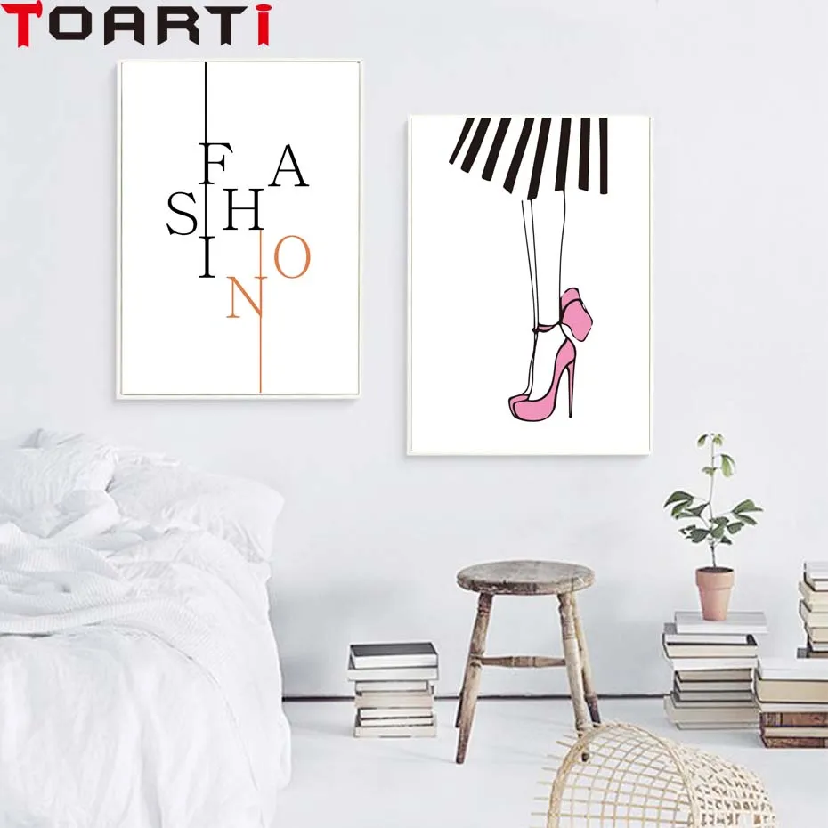 Various Patterns Posters And  Fashion Lip Shoes Picture Prints Canvas Painting Nordic For Living Room Home Decoration No Frame (5)