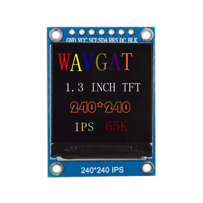 WAVGAT TFT дисплей 0,96/1,3 дюймов ips 7P SPI HD 65K полноцветный ЖК-модуль ST7735/ST7789 Привод IC 80*160 240*240(не OLED