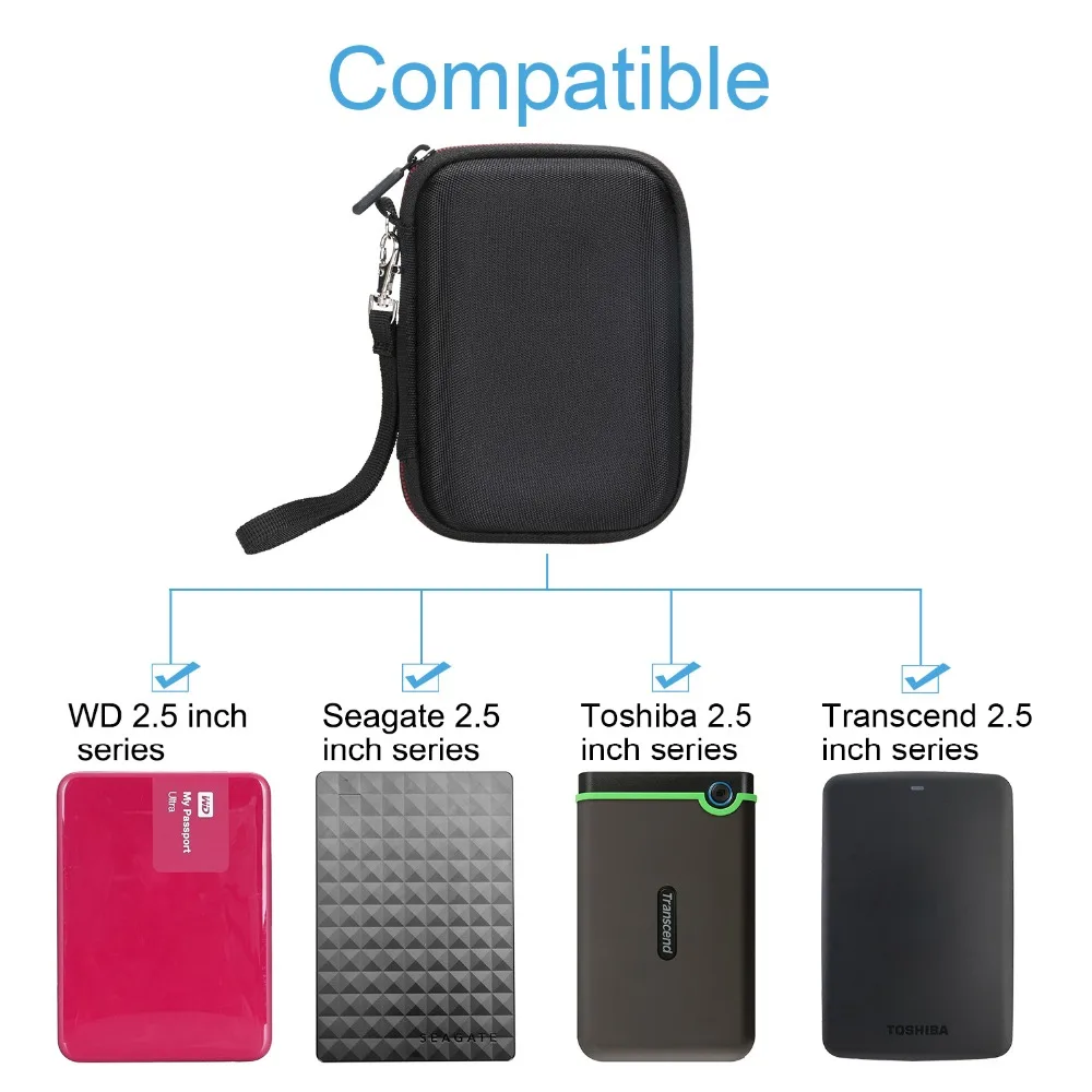 Жесткий чехол LTGEM совместимый с Western Digital WD Element мой паспорт Seagate Expansion резервный Plus