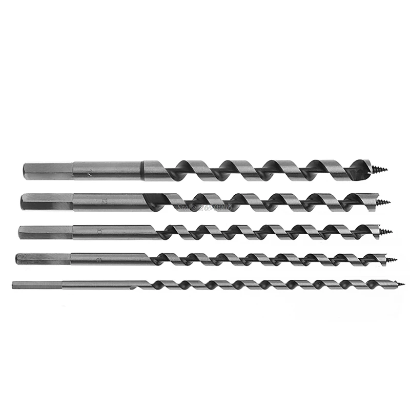 5Pcs 230mm Long Drill Hexagonal Stem Auger Wood Drill Bits Set font b Power b font