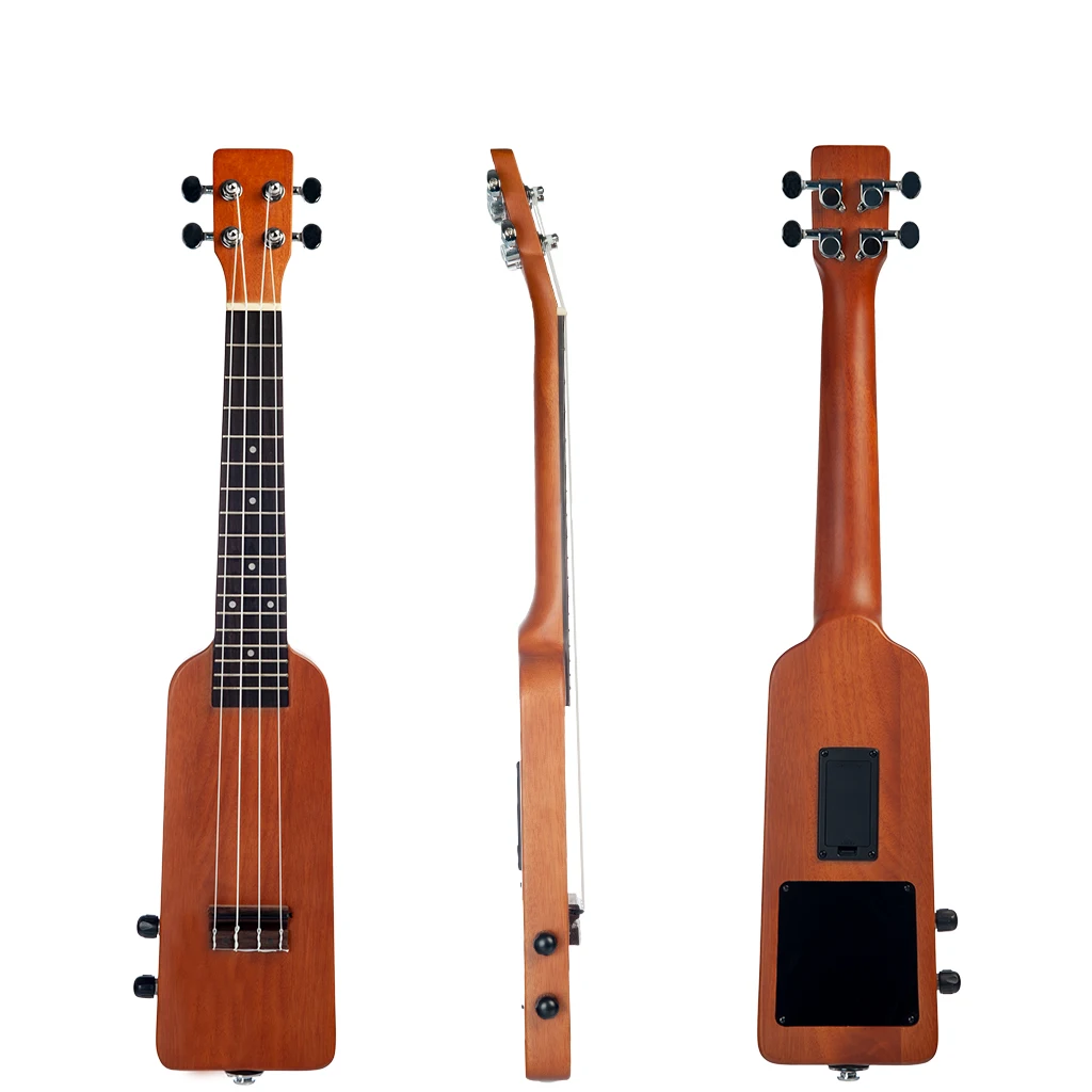 Natrual 2" Okoume Электрический Укулеле Ukelele Uke комплект W/Gig Bag 3,5 мм аудио кабель бесшумный Электрический Укулеле концертный Уке