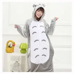 Пижамы Для женщин для kigurumi Пара костюм Тоторо флис пижамы Дети Унисекс kigurumi взрослых Onesie