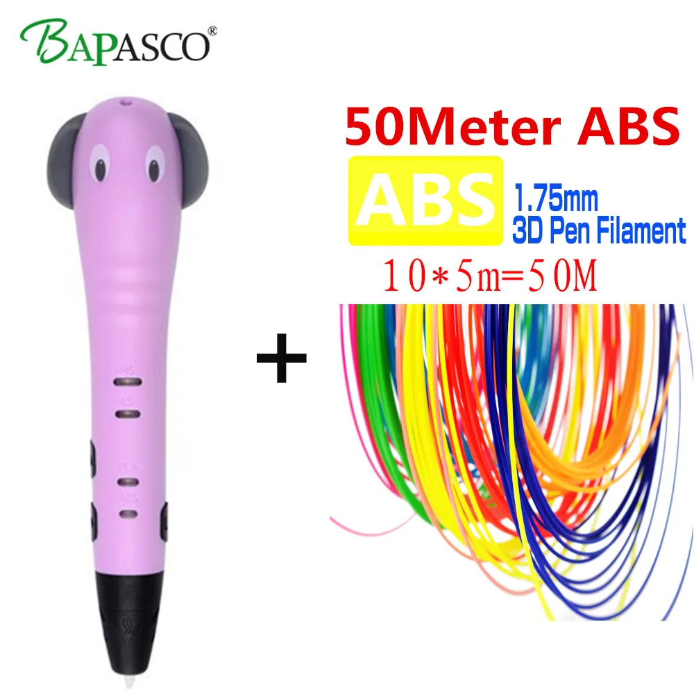 

BAPASCO New 3d pen Creative 3D Printing Pens Intelligence Drawing 3d printer pen With ABS Filament 3D Best Gift for Kids Printer