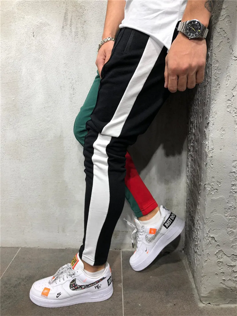 Новые весенние мужские облегающие спортивные штаны из кусков для бега хип-хоп бегунов Pantalon Homme брюки Прямая поставка LBZ36