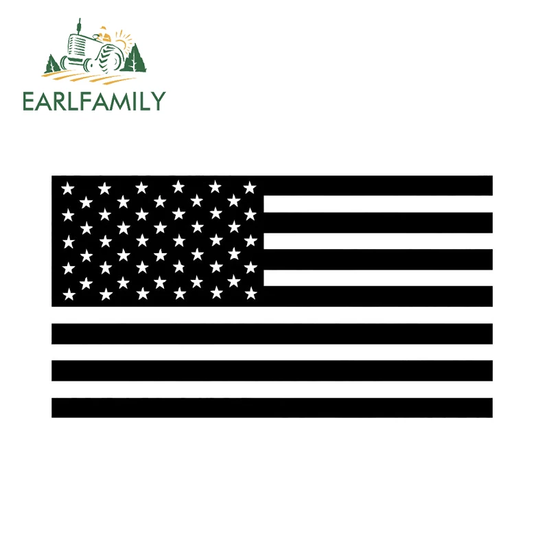 

EARLFAMILY 15cm X 8cm American Flag Decal Vinyl Sticker Military USA Outdoors Country Car Window Bumper Decoration Black/Silver
