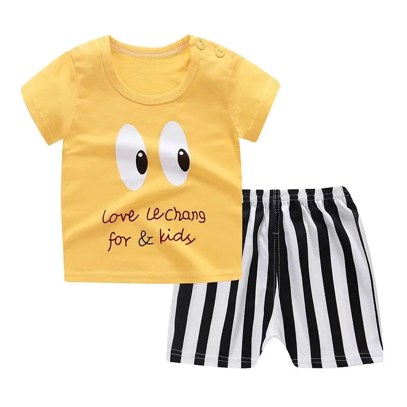 

Boys Clothing Set Children Summer Boys Clothes Cartoon toddler Kids baby clothing T-shit+Shorts 100% Cotton