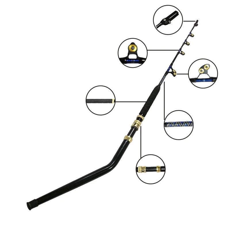 Синий ToplineTackle серии игр-тихоокеанском регионе Удочка с катушкой 60 кг 130lbs 1,68 mBent приклад глубокие капля Вертлюг наконечник электрическая катушка Любительское удилише удилище для ловли на блесну - Цвет: Синий