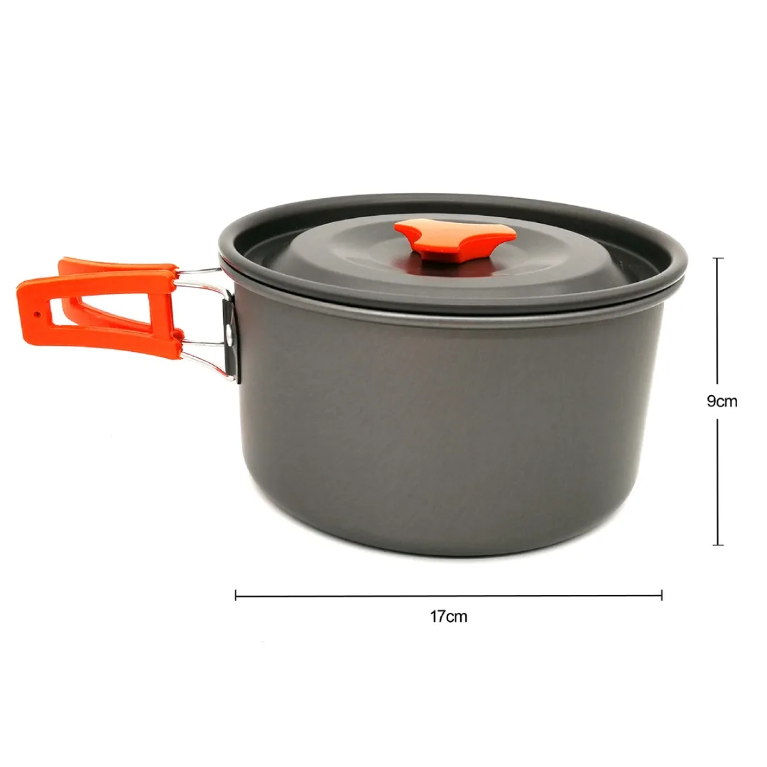 Outdoor Camping Pot Set Portable Camping Cooking Pot Cookware Set With Teapot & Tableware For Outdoor Hiking Travel Picnic