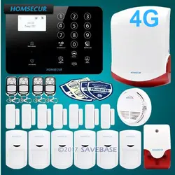 Homsecur беспроводный и проводной 4 г/3g/gsm, ЖК-дисплей дома сигнализации системы GA01-4G-B для жилых бизнес охранной сигнализации