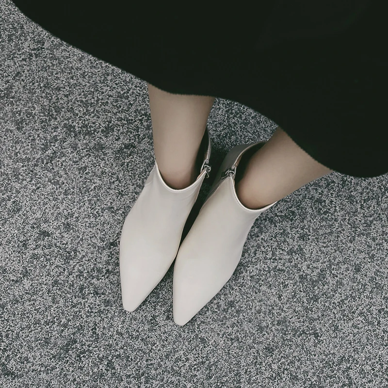 Vangull/Коллекция года; сезон осень; женские ботильоны из натуральной кожи с острым носком; ботинки «Челси» на толстом каблуке; женские ботинки; элегантная женская обувь; Новинка