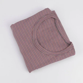 

2019 New Style Fashionable Mid-aged Old Men's And Women's Round Neck Warm Underwear Suit Elastic Men's Autumn Trousers Striped