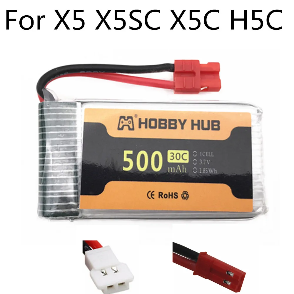 3 7 V 500mAh 30C 802540 Lipo батарея для Syma X5C X5SW X5HW M68 CX 30 H5C 905 Quadrocopter JST/ XH2.54/XH4.0 разъем|Детали и