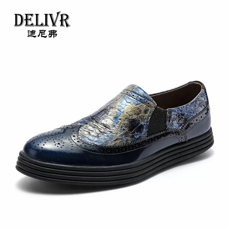 

Delivr Men Brogue shoes Bullock Men Dress Shoes Man Wedding Sneaker Italian Caved Oxfords Genuine Leather Shoes Men Shoe Sapato