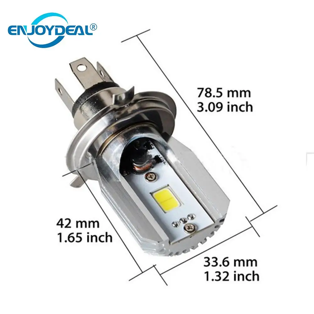 1Pcs H4 6000K Led Motorcycle Scooter Light Bulb Motorbike h4 Led