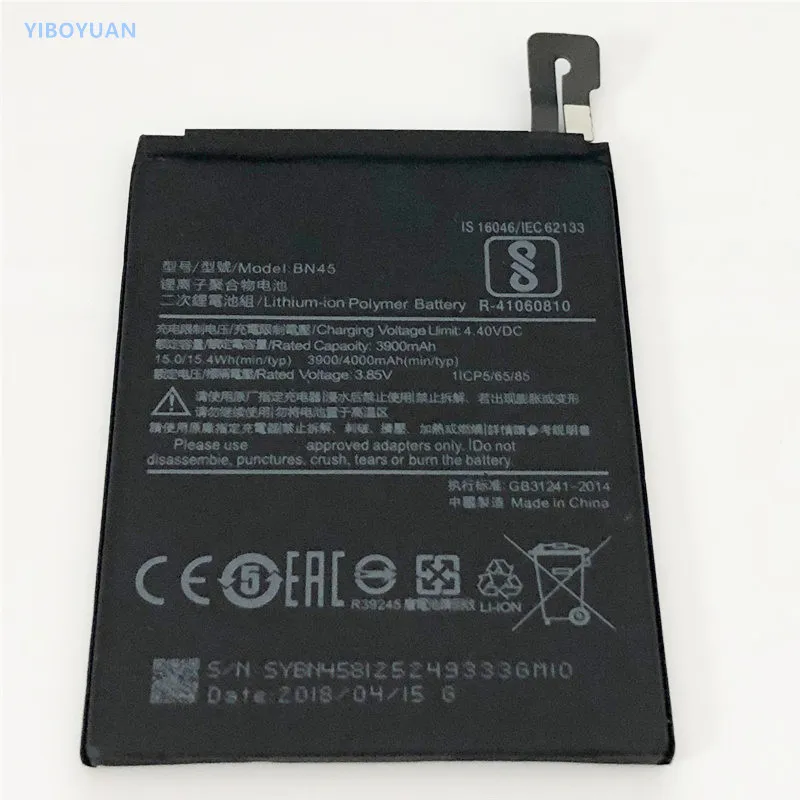 3.85V 3900/4000mAh BN45 For XiaoMi RedMi Note 5 Battery