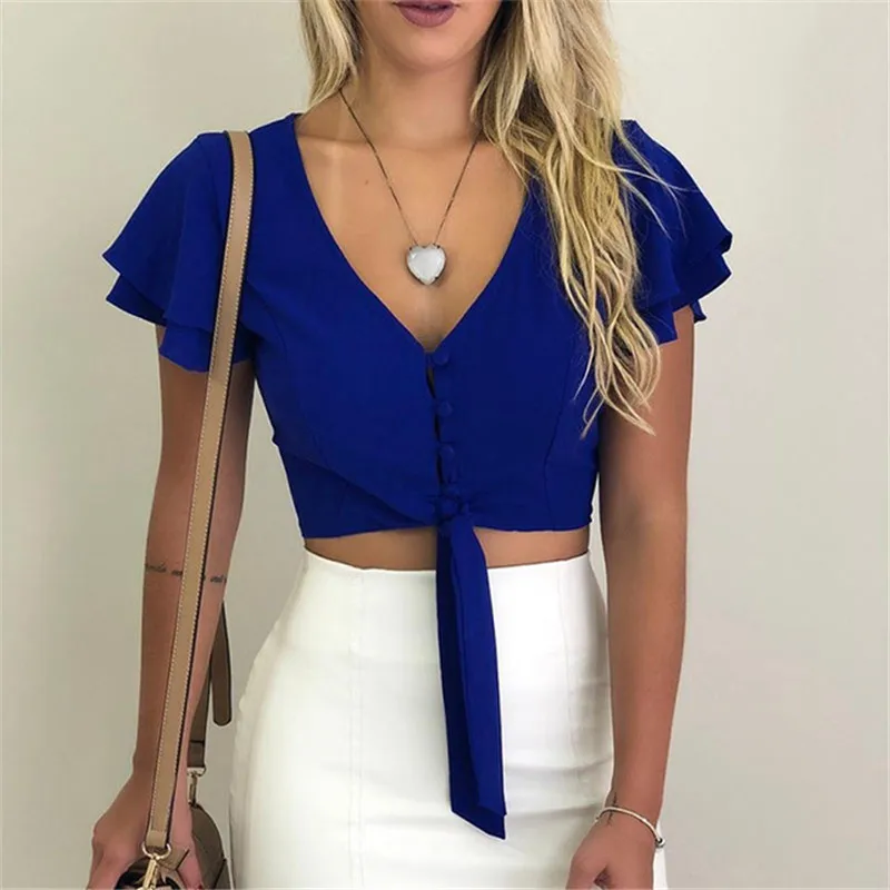 Sexy-Womens-Shirts-and-Blouses-2019-New-Summer-Ruffle-Short-Sleeve-V-Neck-Bandage-Cropped-Blouses.jpg_640x640 (2)