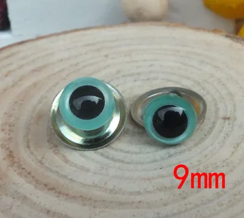 

100pcs Free ship!!9mm bule Color Japanese Hand Painted Safety Cats Plastic Eyes with washer