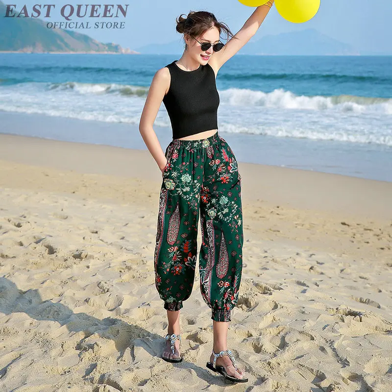 Хиппи Штаны пляжная одежда Женская мода Boho Штаны aa3291 Y