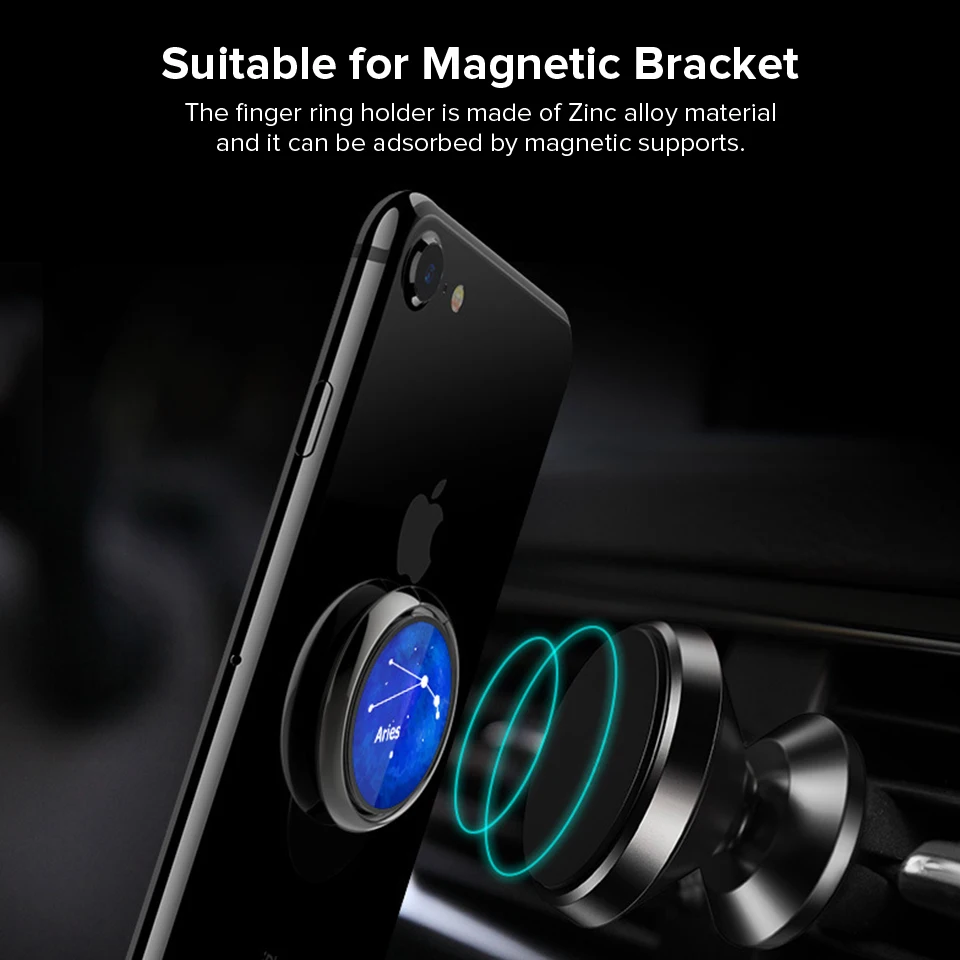 Venroii металлический держатель кольца для iPhone XR X 8 7 Plus Магнитный Автомобильный
