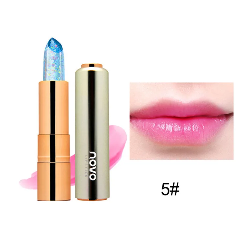 Moisturizer Long-lasting Jelly Gold foil Lipstick Makeup Temperature Changed Colorful Lip Blam Pink Pintalabios Transparent - Цвет: 05