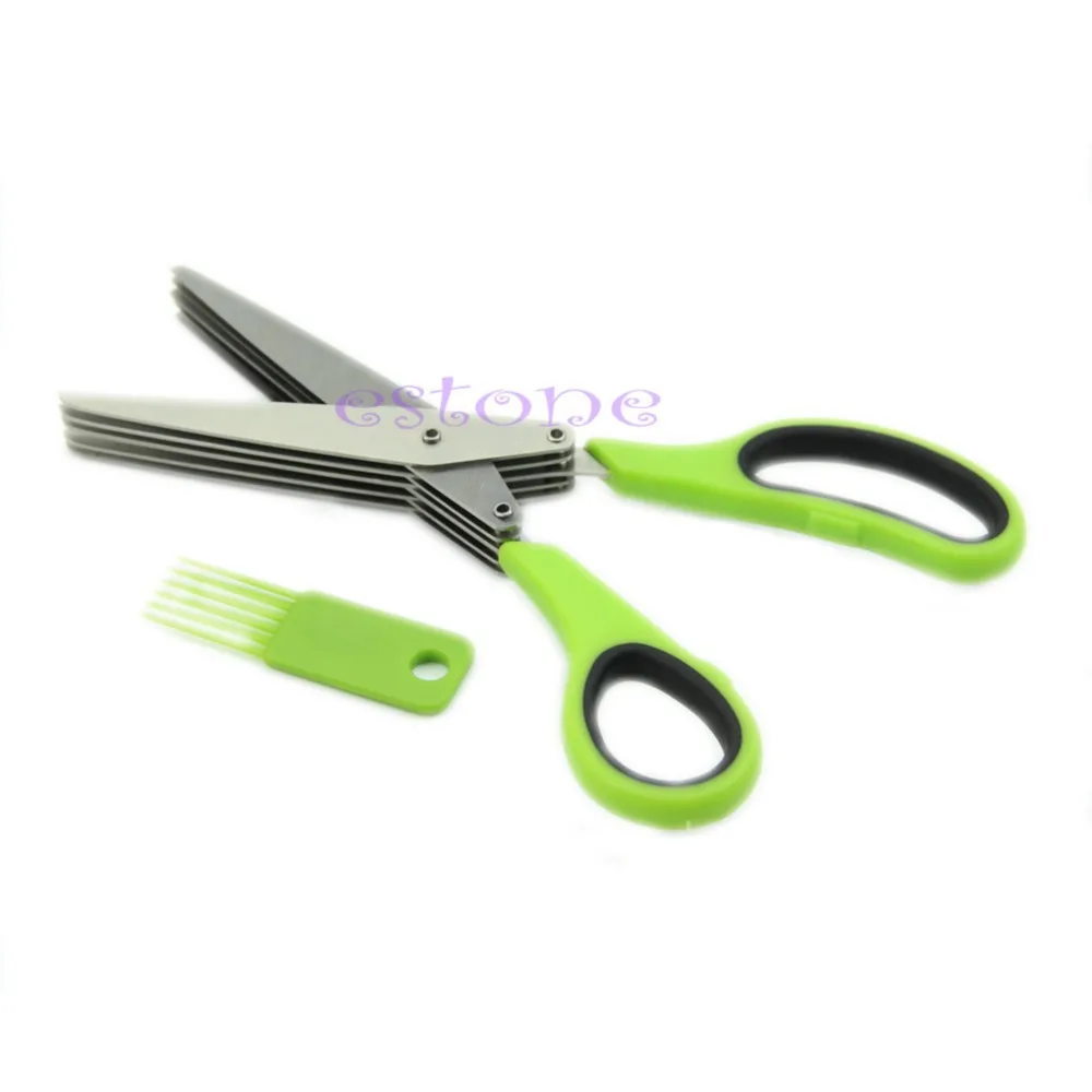 Hogar Paradise Stainless Steel 5Blade Office Cut Shredding Scissors Sharp Herb Kitchen Tool | Дом и сад
