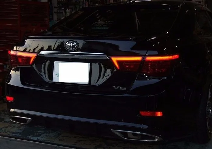 KOWELL автомобильный Стайлинг для Toyota Reiz Mark X светодиодный задний фонарь 2010 2011 2012 Mark X светодиодный задний фонарь DRL+ тормоз+ Парк+ сигнал
