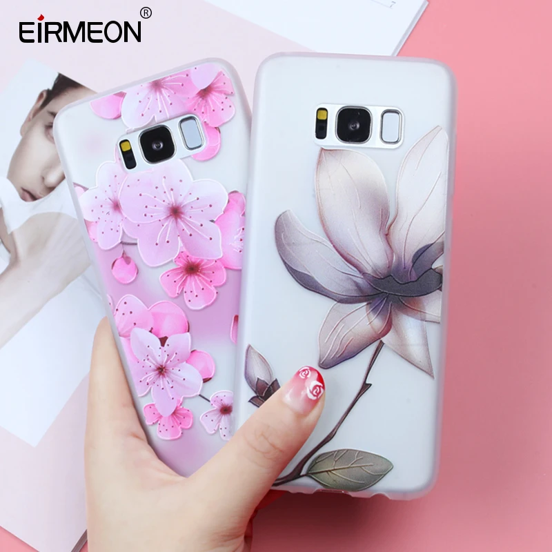 

EIRMEON Matte Case For Samsung Galaxy S8 S9 Plus S7 Edge J4 J6 2018 EU Edition J2 Pro J3 J5 J7 2016 J3 J7 2018 Flower Back Cover