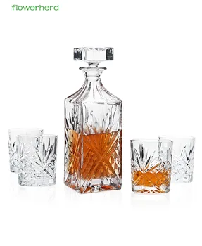 Креативная Хрустальная Квадратная бутылка 750 мл, водка для виски, винная бутылка-декантер, стеклянный стакан для виски, стакан для напитков, ...