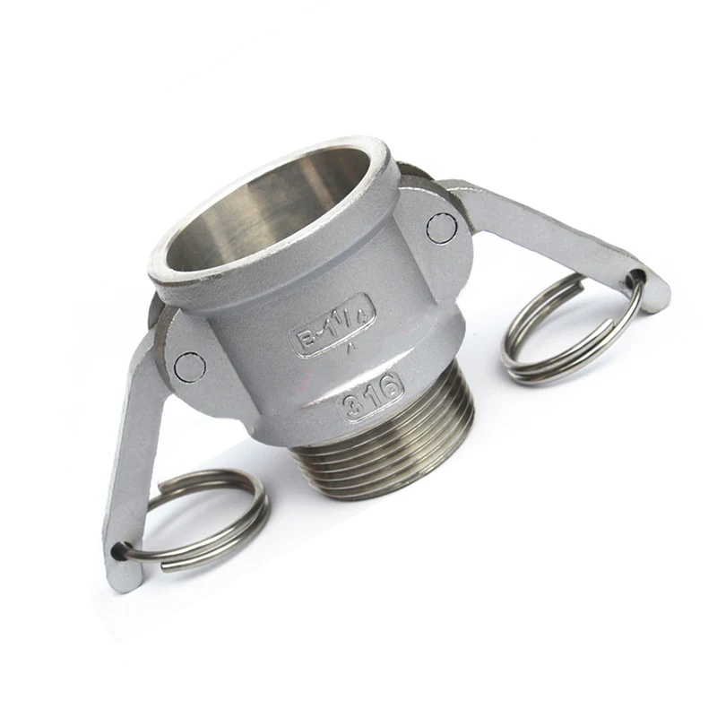 1 1/4" BSP Male Thread x 47mm ID Camlock 304 Stainless Steel B Type