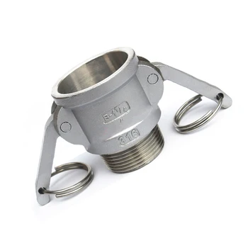 

1-1/4" BSP Male Thread x 47mm ID Camlock 304 Stainless Steel B Type Socket Cam Lock Fitting Pump Adapter Cam Groove Coupling