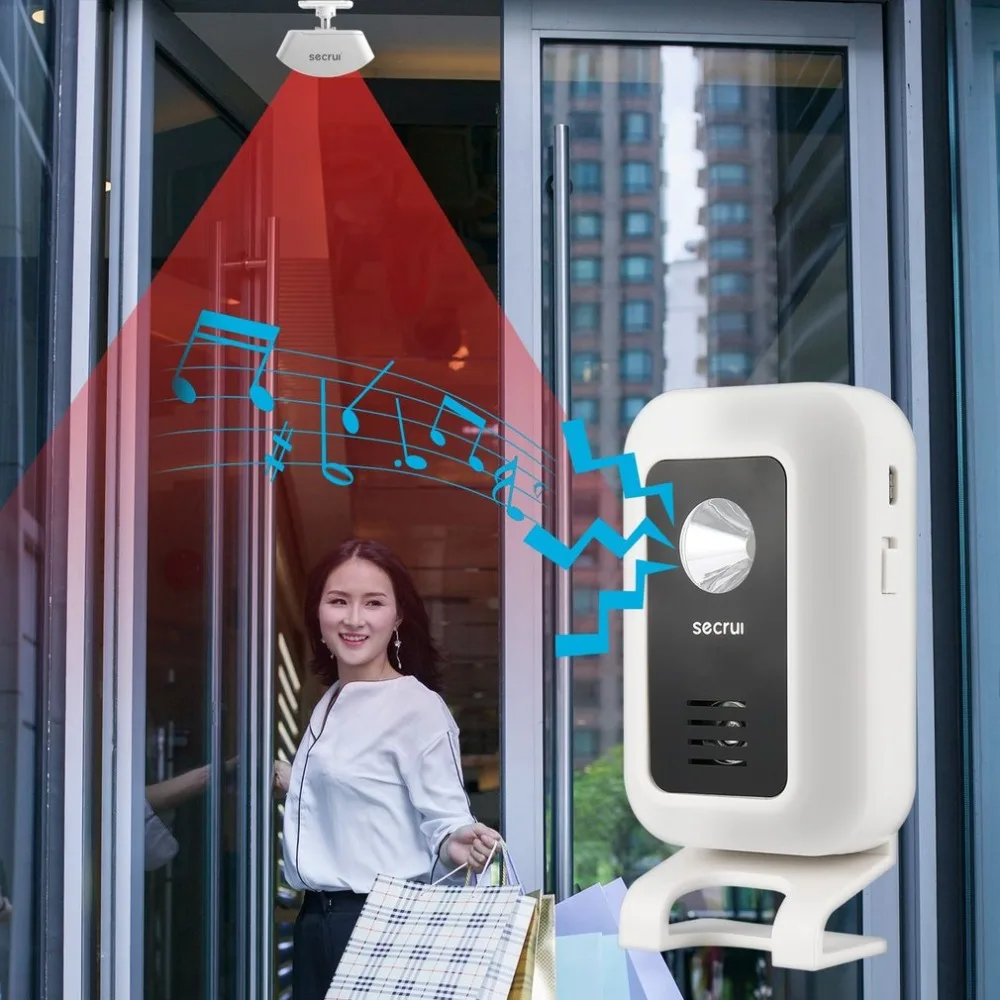 Securi WM7 Split WIFI Wireless Welcome Doorbell Alarm with Smart Motion Sensor Curtains Infrared Motion Detector
