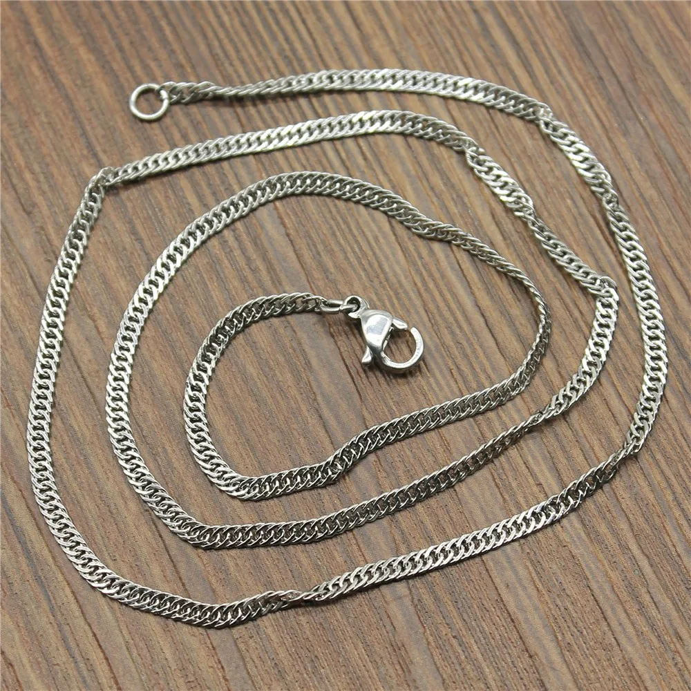 5pcs 45cm 2.5mm Stainless Steel Necklace Chain With Lobster Clasp