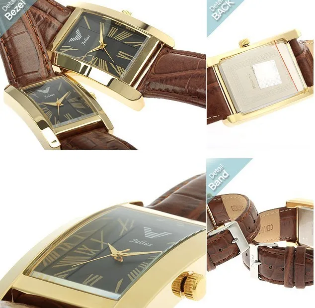 Топ Julius мужские и женские наручные часы 6 цветов Элегантные Простые Модные Часы Кожаный браслет для школьников подарок для влюбленных