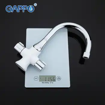 GAPPO High quality Kitchen sink Faucet Deck-Mounted Double Handle kitchen tap Chrome Finished Mirror Spray Planting GA4049