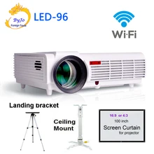 LED96 wifi led font b projector b font 3D android With curtain or stand hd BT96