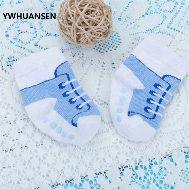 YWHUANSEN Cute Baby Sock For Baby Blue Shoes Shape Socks For Babies Non