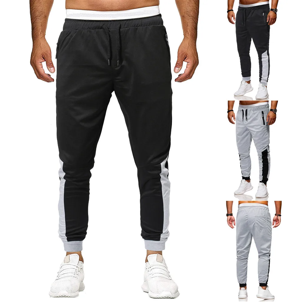 4XL Длинные мужские повседневные штаны спортивные брюки для спортзала Леггинсы Карандаш для бега на шнурке спортивные брюки серые