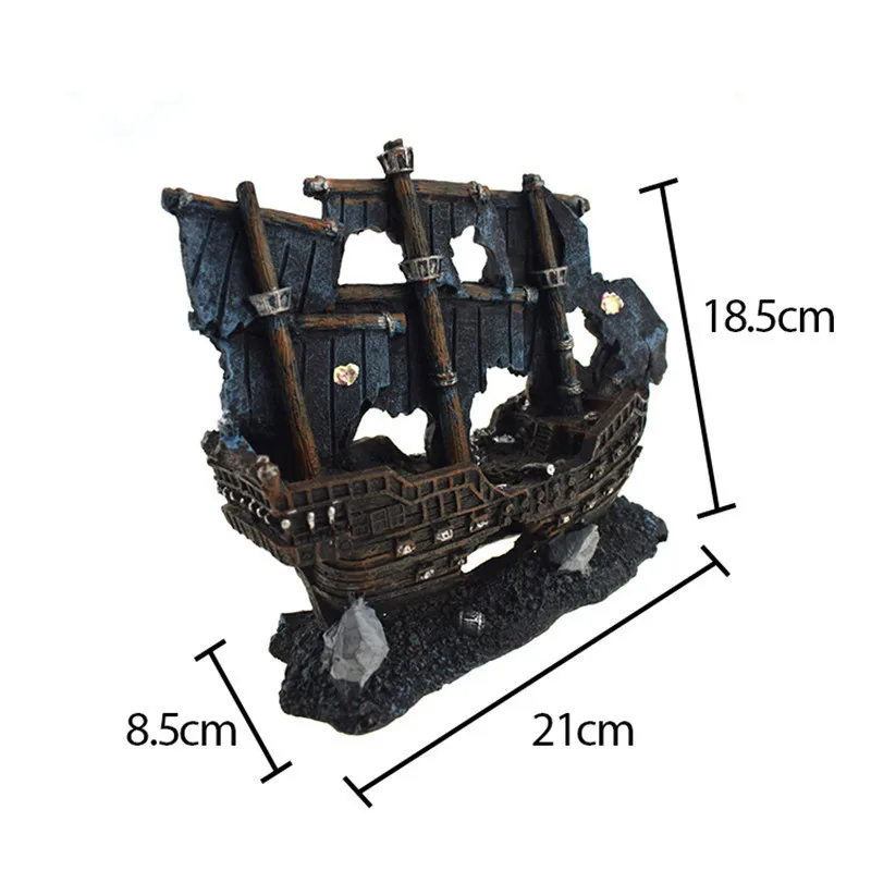 Аквариум орнамент смола искусственный корабль Rockery водные украшения для рыбалки моделирование сломанная лодка аквариум ландшафтное укрытие