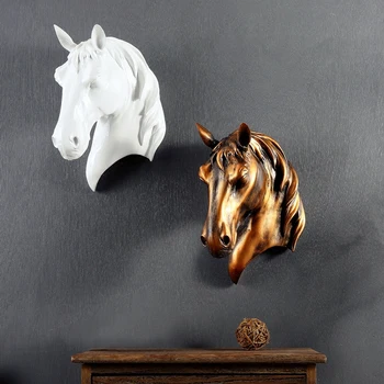

head of the animal living room wall mural creative wall hanging horse three-dimensional decorative bars and cafes Retro Styl