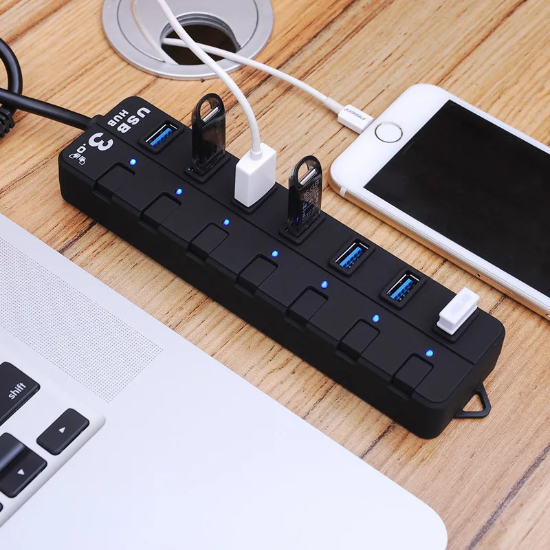 OHANEE автомобильное зарядное устройство USB type C Hub 3 0 4 порта высокоскоростная