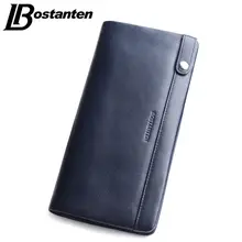 Bostanten 2016 Fermeture À Glissière Pour Hommes Portefeuille En Cuir Véritable Designer Homme Téléphone Bourse Carteira Masculina Célèbre Marque Embrayages Portefeuille Long