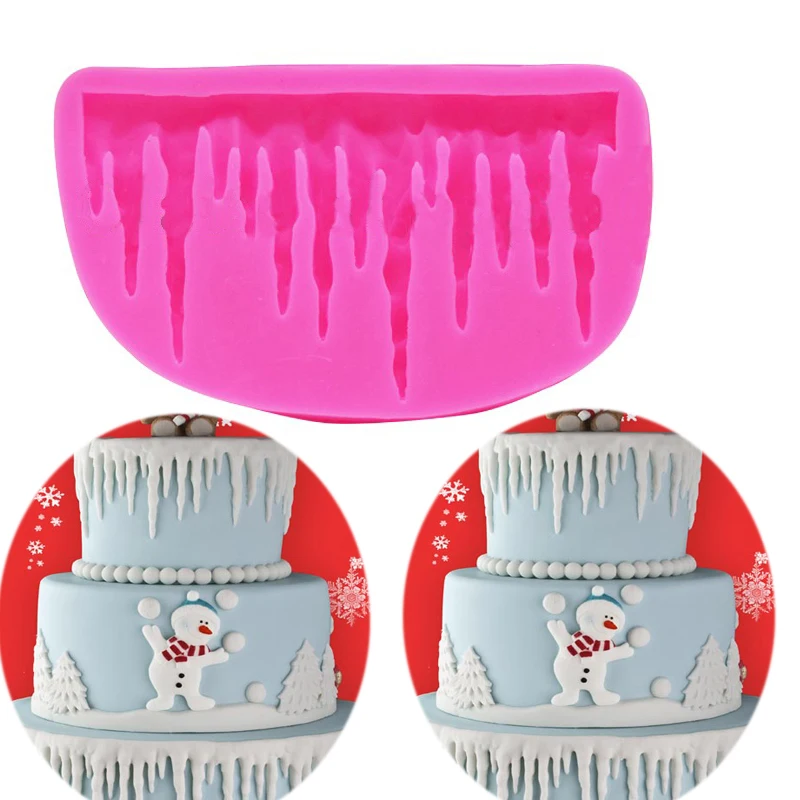 

1PC Icicle Design Silicone Cake Mold Fondant Mold Cake Decorating Tools Chocolate Gumpaste Mould Clay/Rubber Mould