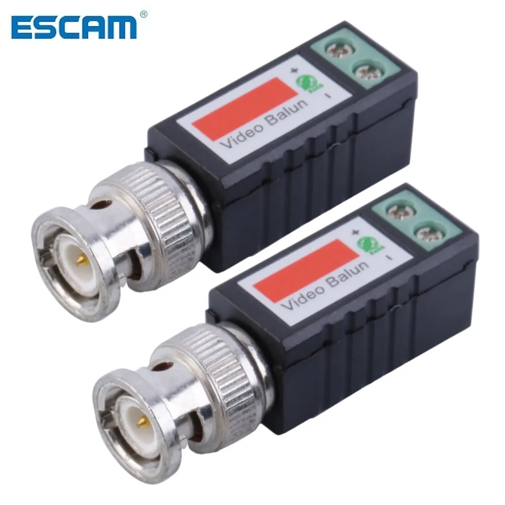 

ESCAM 1 Pair Single 1 Channel Passive Video Transceiver BNC Connector Coaxial Adapter For Balun CCTV Camera DVR BNC UTP