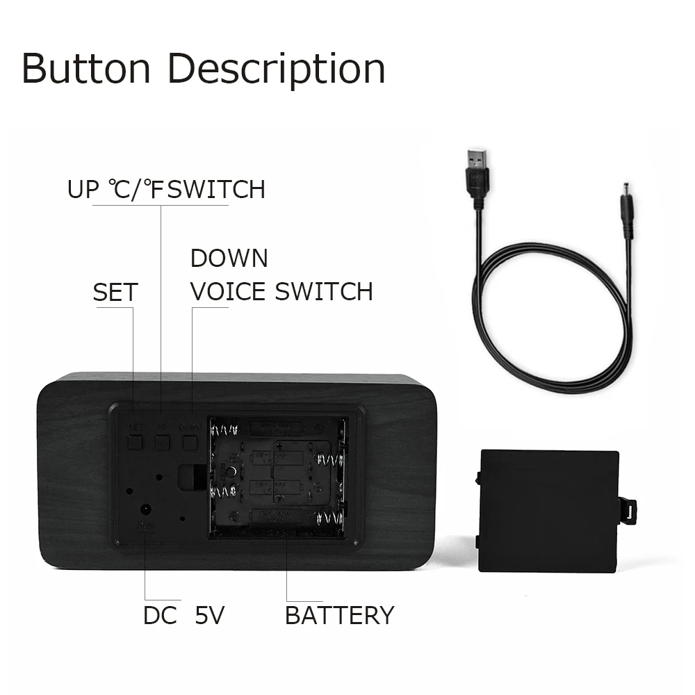 Beste Suncree Moderne Home LED digitale Wekker, Despertador Temp + datum + tijd Elektronische Digitale Tafel Desktop Klokken